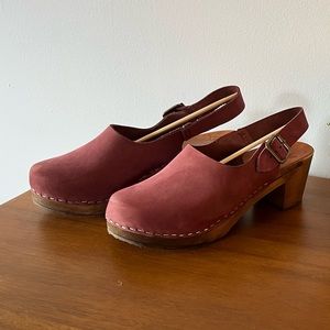 Eva Sling Plum Nubuck Clogs